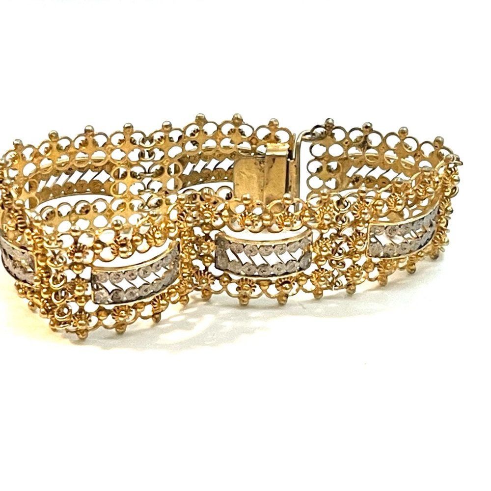 Sterling Vermeil Scrollwork Bracelet